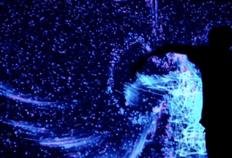 The microscopic picture zoomed in blue and black