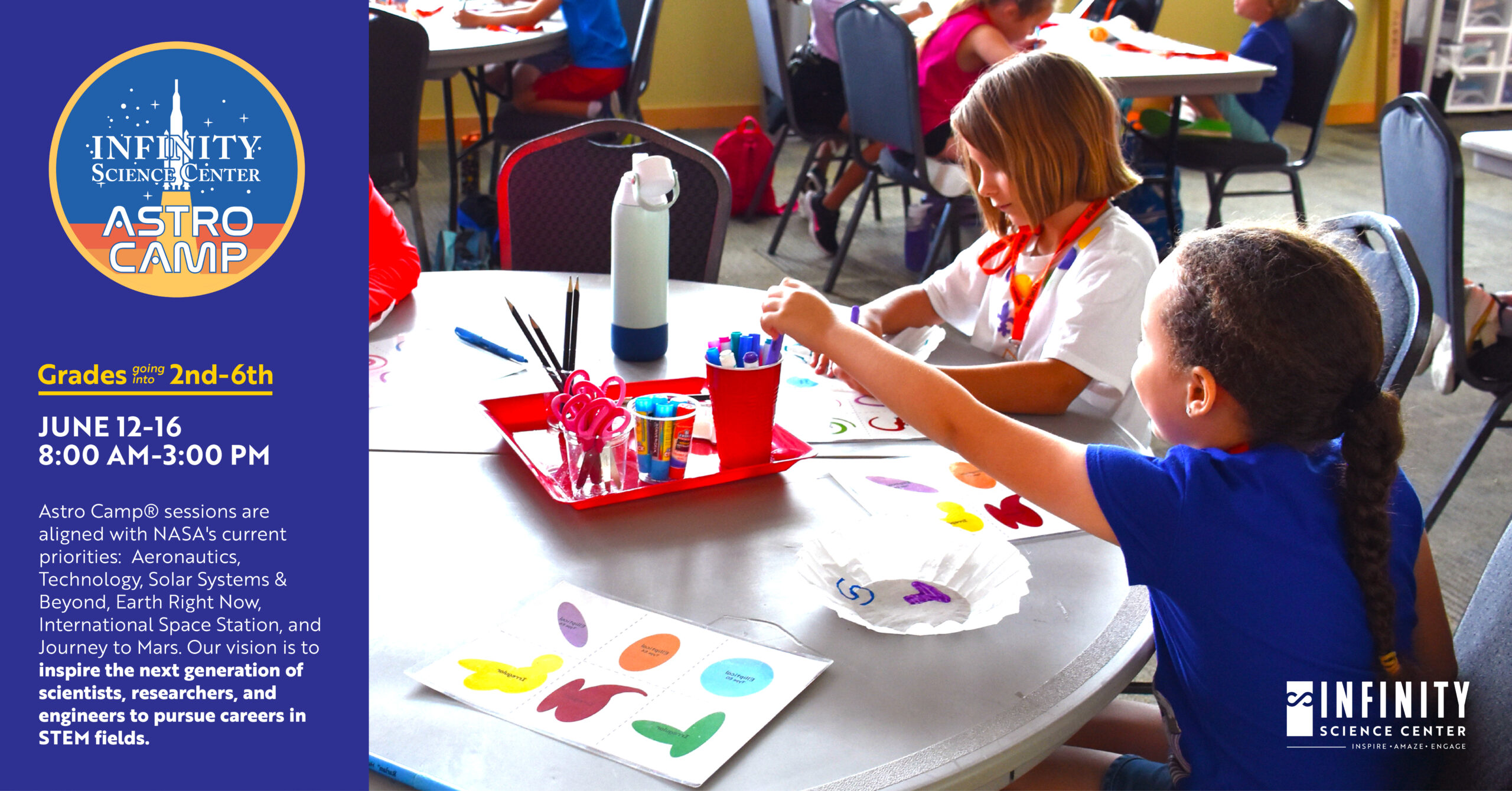 Two Girls Sitting by a Table With Paints Event