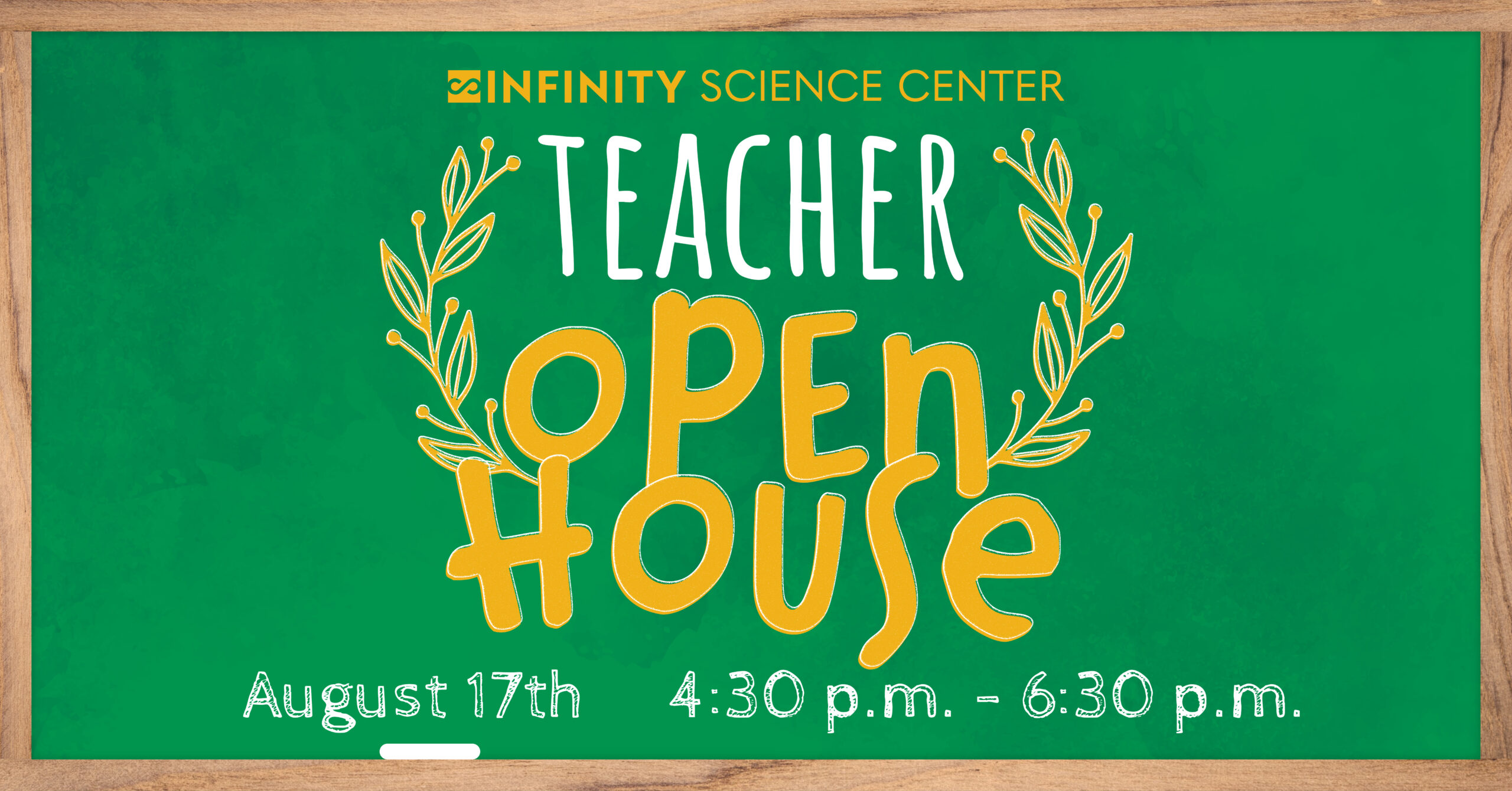 Teacher Open House Poster in a Green Background
