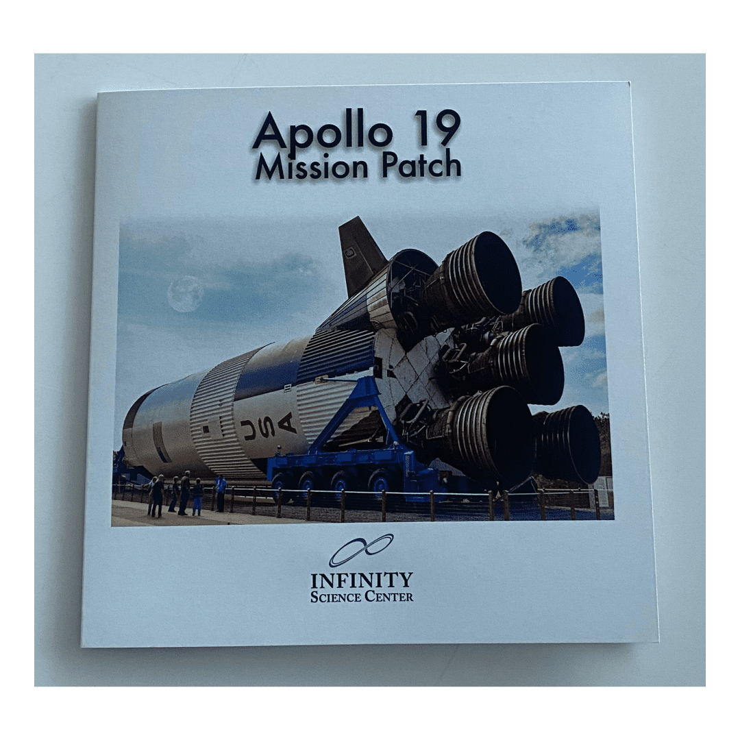 Apollo 19 Approach & Landing Patch autographed by Fred Haise book.
