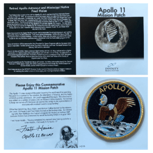 Apollo 13 Mission Patch Cards Autographed by Fred Haise commemorative patch.