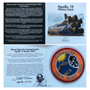 Apollo 13 Mission Patch Cards Autographed by Fred Haise commemorative patch.