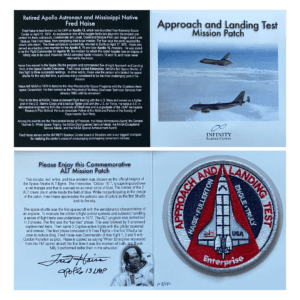 Apollo 13 Mission Patch Cards Autographed by Fred Haise space shuttle approach and landing patch.